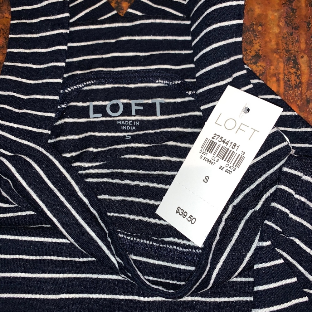 NWT Loft Striped Square Neck Racerback Tank - Picture 4 of 5